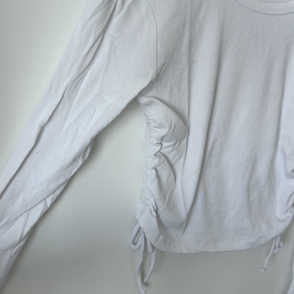 DYNAMITE Drawstring Side Longsleeve Top - White - Picture 4 of 5